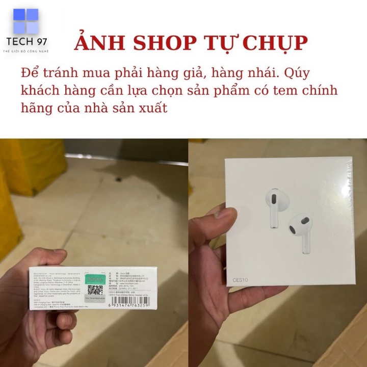 Tai Nghe Bluetooth Không Dây TWS Hoco CES10  V5.1  Đổi Tên ,Cảm Ứng Có Mic Đàm Thoại Gaming