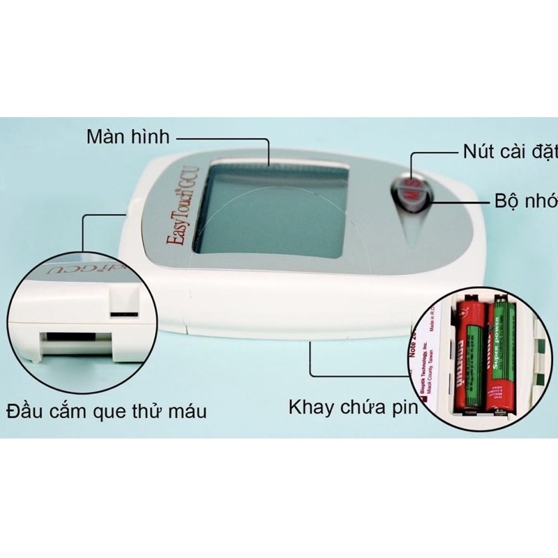 Máy Đo Đường Huyết, Mỡ Máu, Gout 3 in 1 Easy Touch ET322 Rossmax