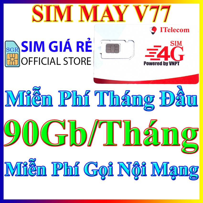 Sim 4G Vina gói 3Gb/ngày (90gb/tháng) hãng Itelecom + Gọi nội mạng Vinaphone miễn phí - Giống như sim 4G Vinaphone VD89P