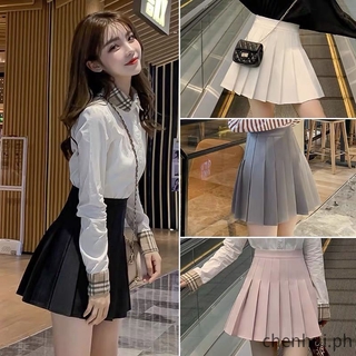 Chân Váy Chữ A Xếp Ly Màu Trơn Nữ Tính