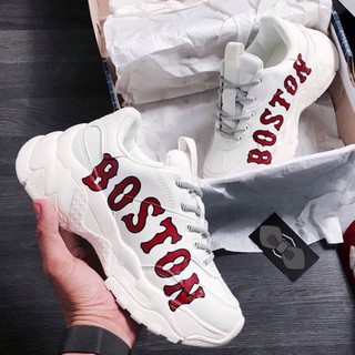 Giày Thể Thao Nam Nữ Boston - Giày thể thao trắng độn đế cao cổ tăng chiều cao, Sneaker trẻ trung, năng động D19