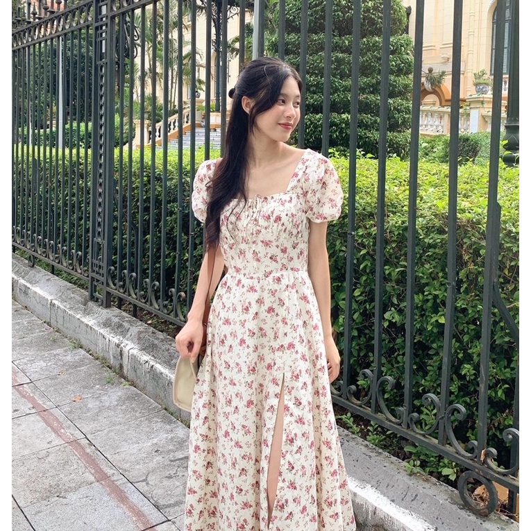 𝐀𝐥𝐢𝐬𝐚 𝐃𝐫𝐞𝐬𝐬 - váy hoa xẻ đùi vintage