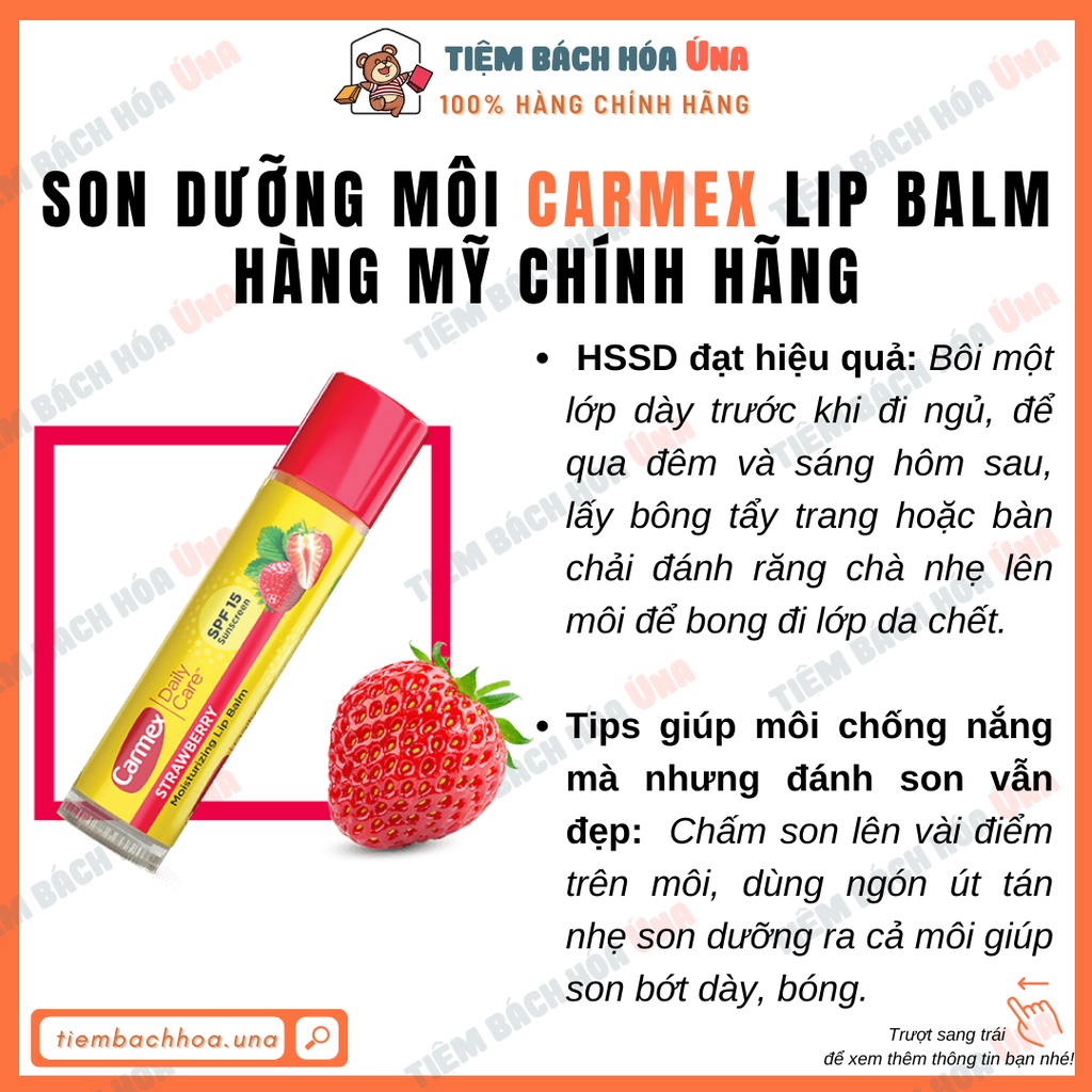 Son dưỡng môi Carmex Lip balm đủ mùi hàng Mỹ chính hãng