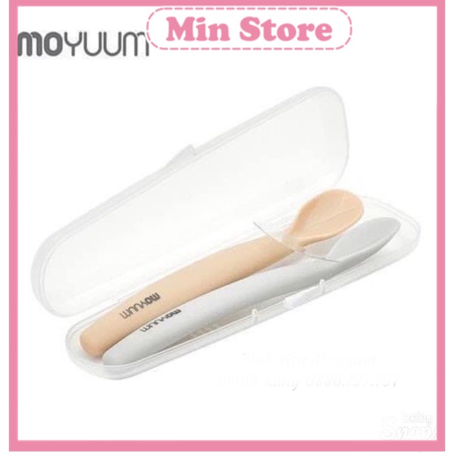 Thìa ăn dặm Silicon Moyuum Hàn Quốc, Set muỗng ăn dặm moyuum silicon cao cấp Hàn Quốc cho bé chính hãng