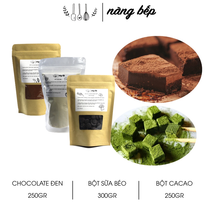 Socola tươi tự làm set nguyên liệu đầy đủ Nàng Bếp