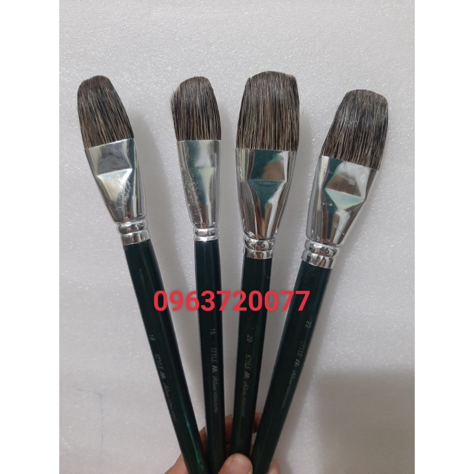 Cọ vẽ, Bút đại Lông Chồn Vẽ Tranh Tường/ Sơn Dầu/Acrylic size To ( Bán lẻ: số 15, 18,20,22)