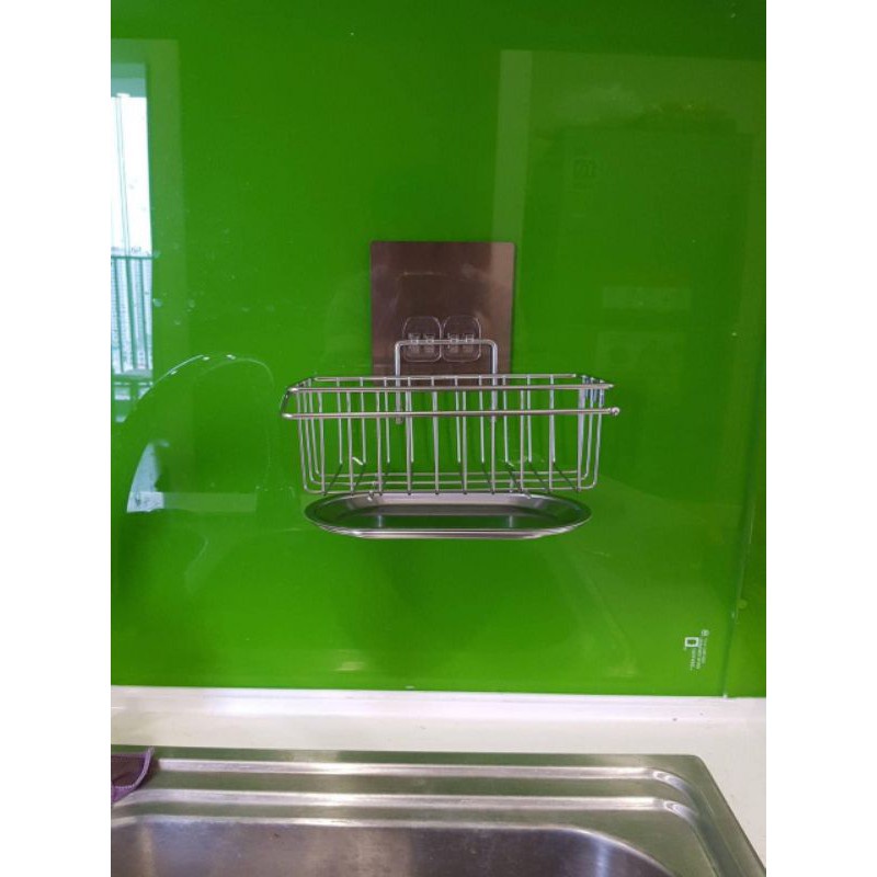 GIÁ ĐỂ ĐỒ  RỬA CHÉN , BÁT  INOX 304 DÁN TƯƠNG CÓ KHAY HỨNG NƯỚC