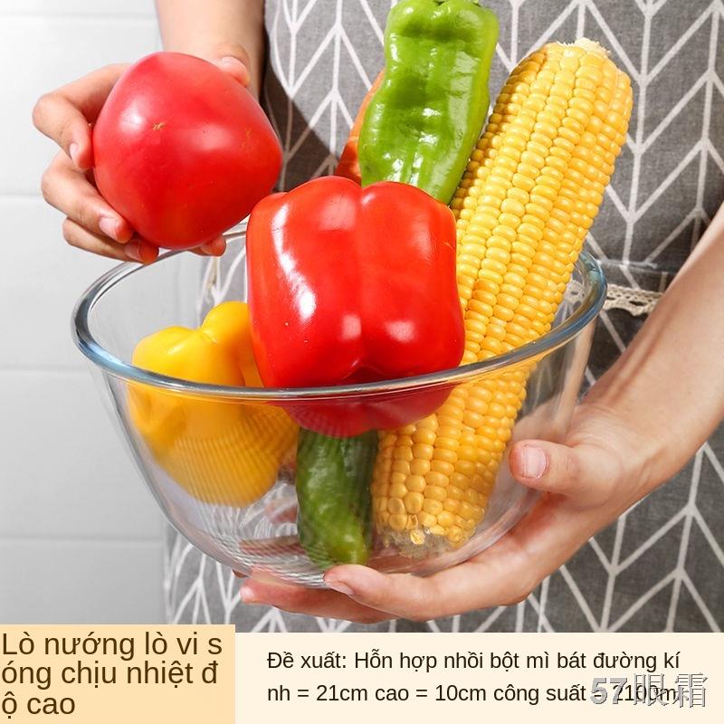 XBát thủy tinh trong suốt bát đựng salad gia dụng lớn lò vi sóng nướng bánh và chậu đánh trứng nhiệt độ cao chịu nhiệt đ