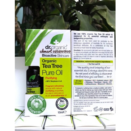 Tinh Dầu Tràm Trà Hữu Cơ Dr. Organic Tea Tree Oil 10ml