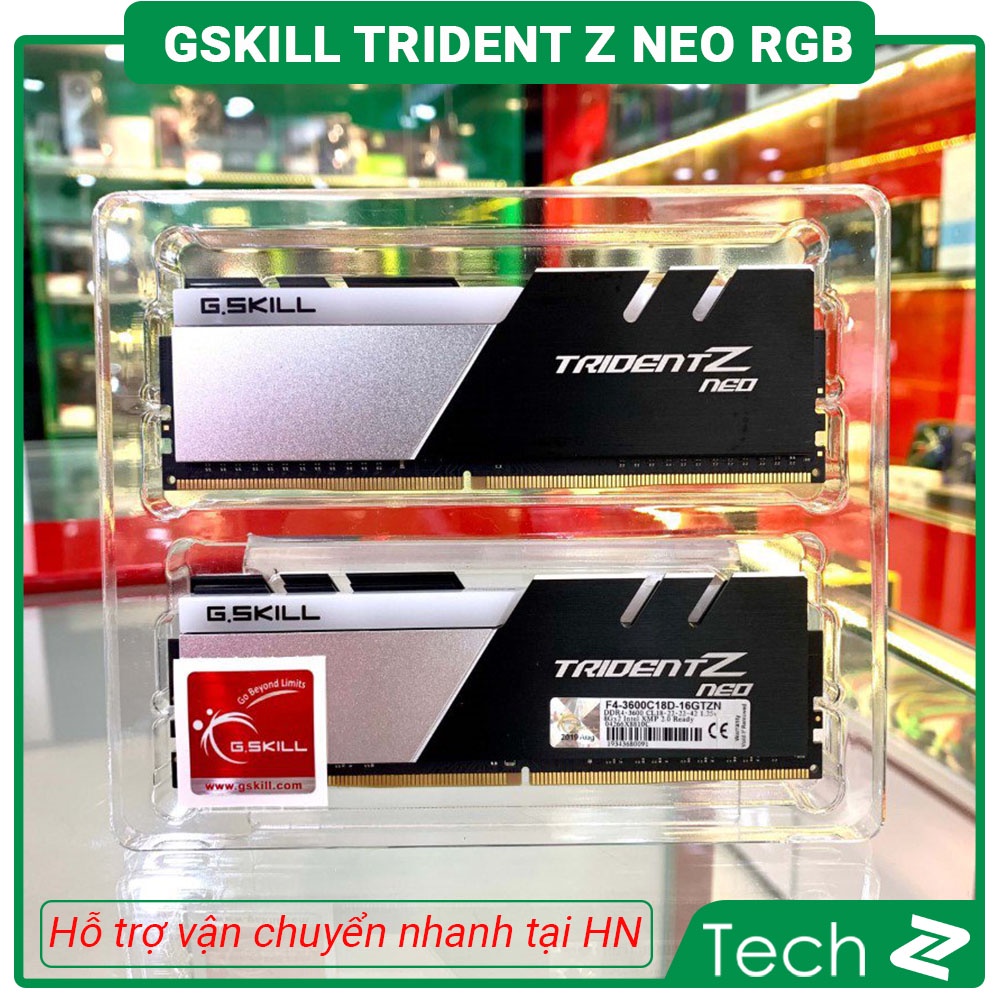 Ram Desktop Gskill Trident Z Neo RGB (F4-3600C18D) 16GB (2x8GB) / 32GB (2x16GB) / 64GB (2x32GB) DDR4 3600MHz