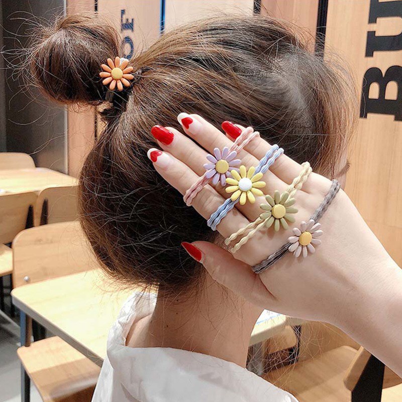 Dây buộc tóc hoa cúc cực dễ thương phong cách Hàn Quốc thumbnail