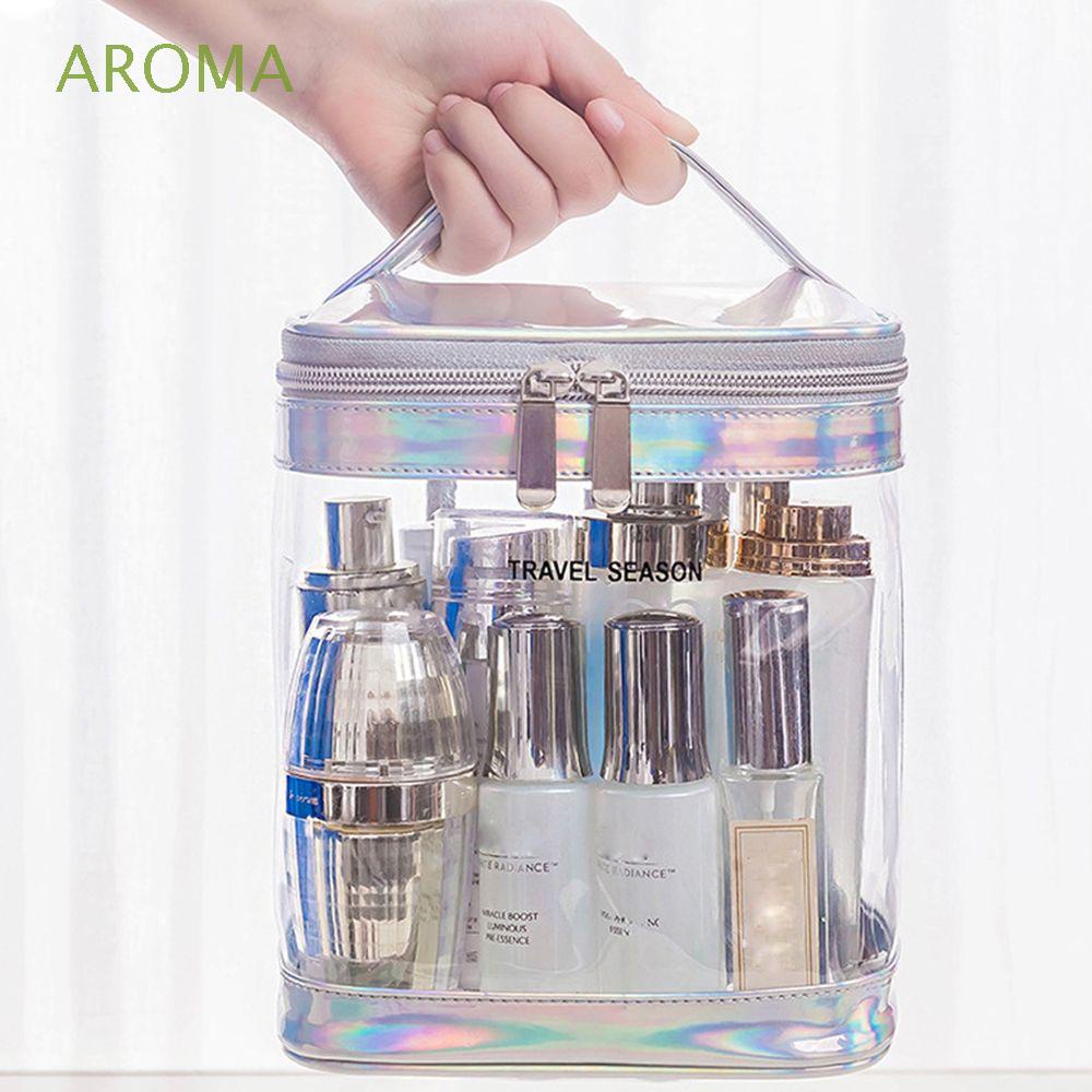 [Hàng mới về] Túi đựng mỹ phẩm trong suốt di động chống thấm nước sức chứa lớn phong cách dễ thương đa năng