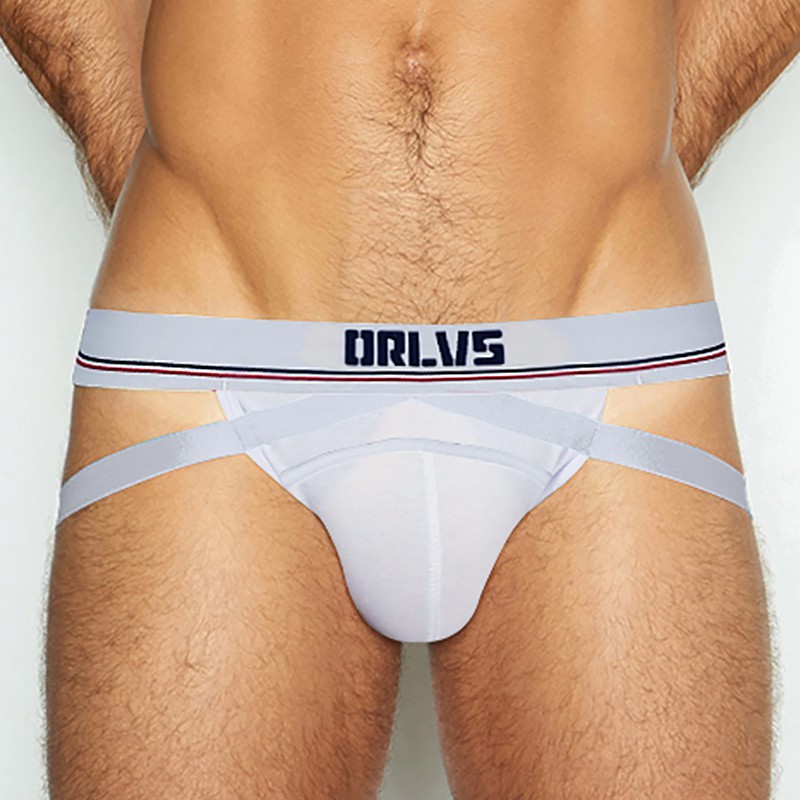 ORLVS Men's Underwear Men Sexy Briefs Jockstrap Pouch Cuecas Man Cotton Panties Thongs Mesh Underpants Gay Slip Homme Srting OR405