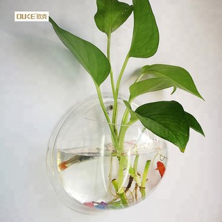 [15cm]  Bể cá treo tường, bình hoa gắn tường chậu thủy sinh chất liệu nhựa trong suốt