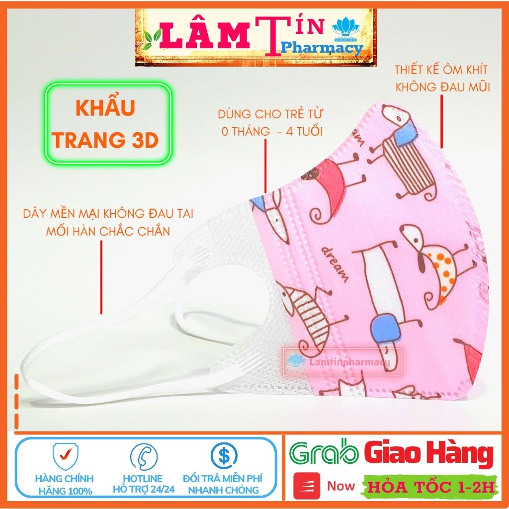 Khẩu Trang 3D Mask Cho Bé Sét 5 cái