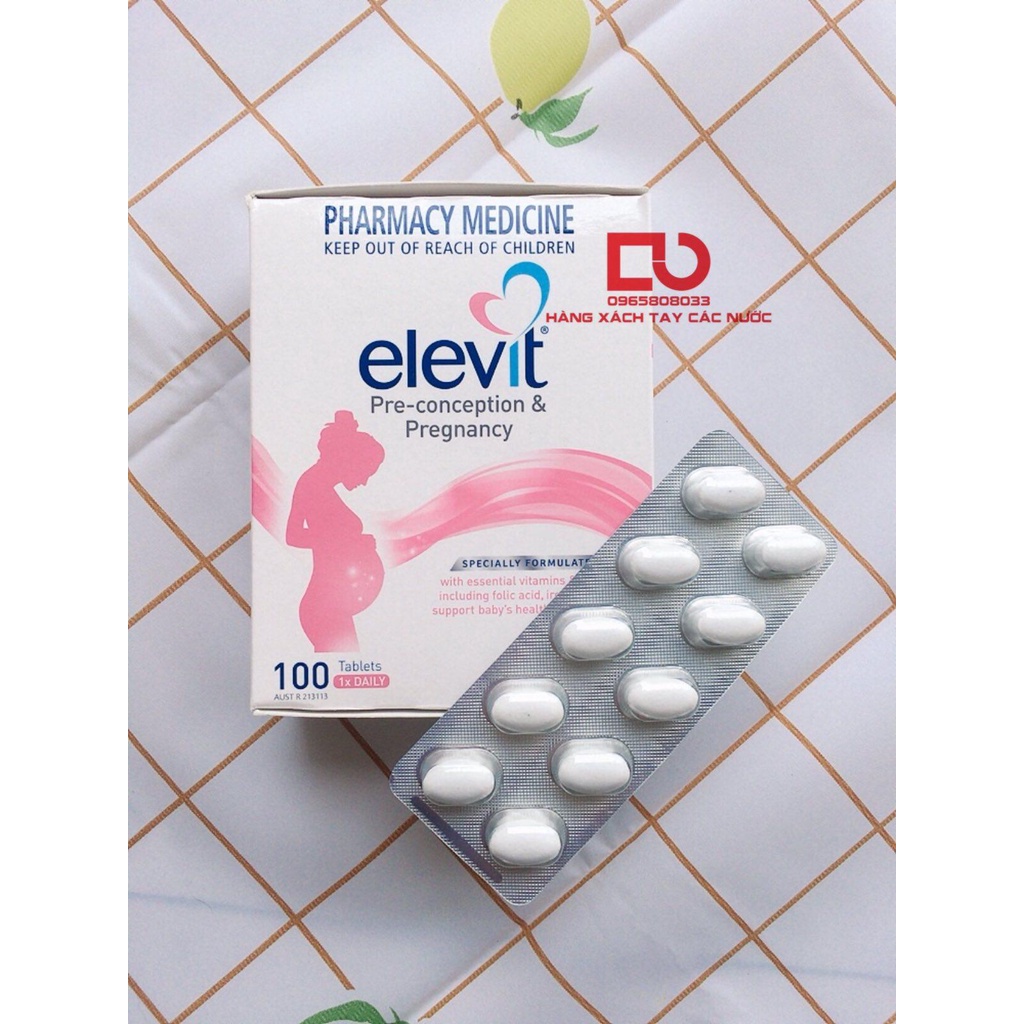 ELEVIT BẦU Úc - Vitamin Tổng Hợp cho bà Bầu 100 viên - Date 2023