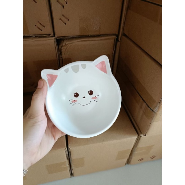 Bát sứ ăn dặm cao cấp cho bé(mèo trắng)