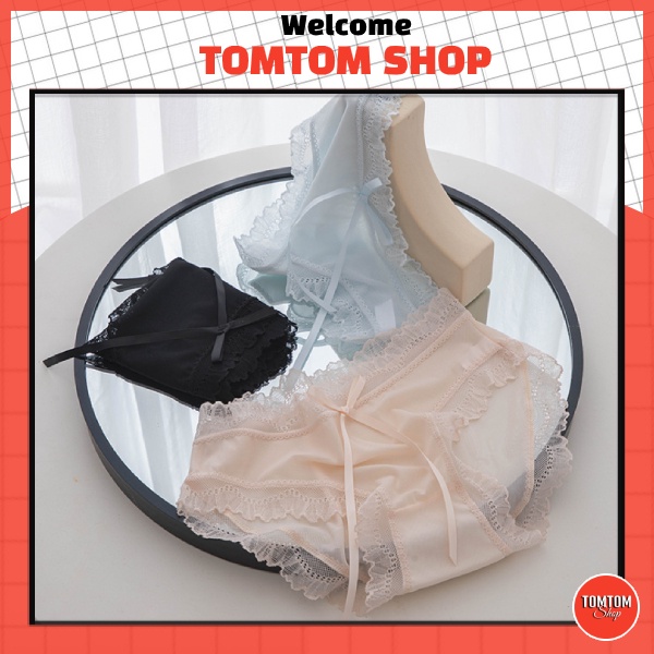 Quần lót nữ ren mềm mịn, Quần Chip Nữ Viền Ren Bèo xuyên thấu mềm mại thoáng mát gợi cảm QL54