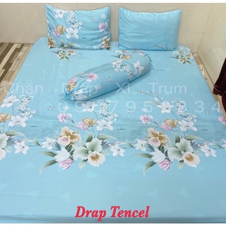 BỘ DRAP VẢI TENCEL SIÊU MỀM MÁT 1m6x2m (inbox chọn mẫu)