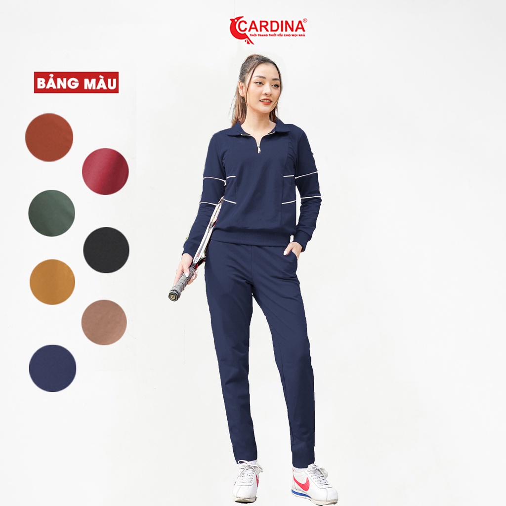 Đồ bộ nữ 𝐂𝐀𝐑𝐃𝐈𝐍𝐀 Chất Nỉ 6 Màu Cao Cấp Có Khóa Dáng Thể Thao, Năng Động 1NiF09