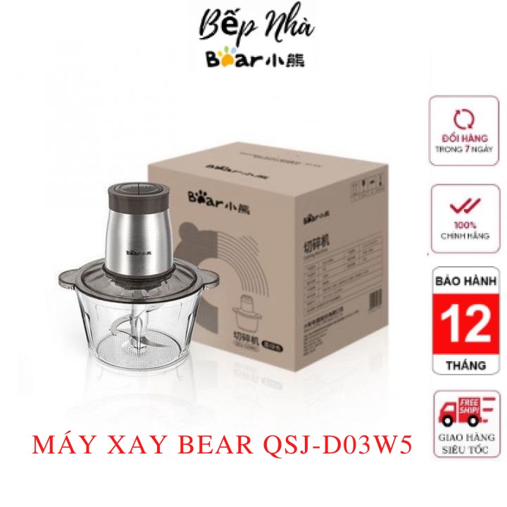 Máy xay thịt đa năng mini BEAR QSJ-D03W5 Chính Hãng Bảo Hàng 12 Tháng