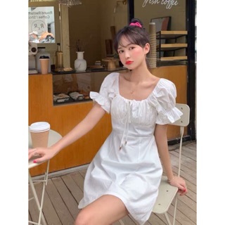 Váy trắng tay bồng ulzzang / Đầm trắng xinh xắn