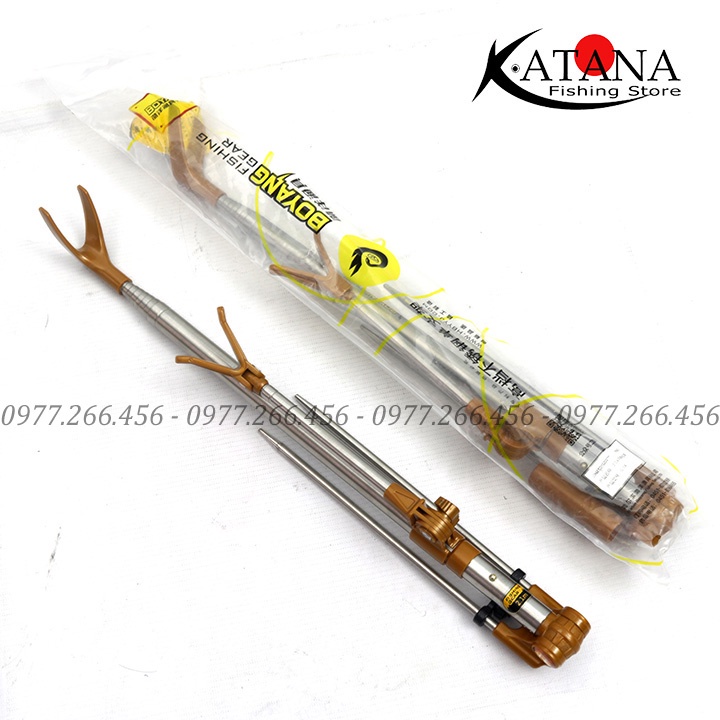 Chống cần, gác cần câu tay, câu đơn inox Boyang - màu vàng và màu xanh