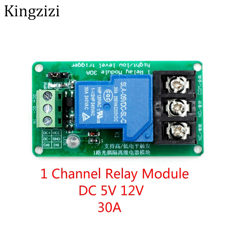Mô đun rơ le DC 5V 12V 1 30A với optocoupler cô lập hỗ trợ cao thấp cấp độ kích hoạt