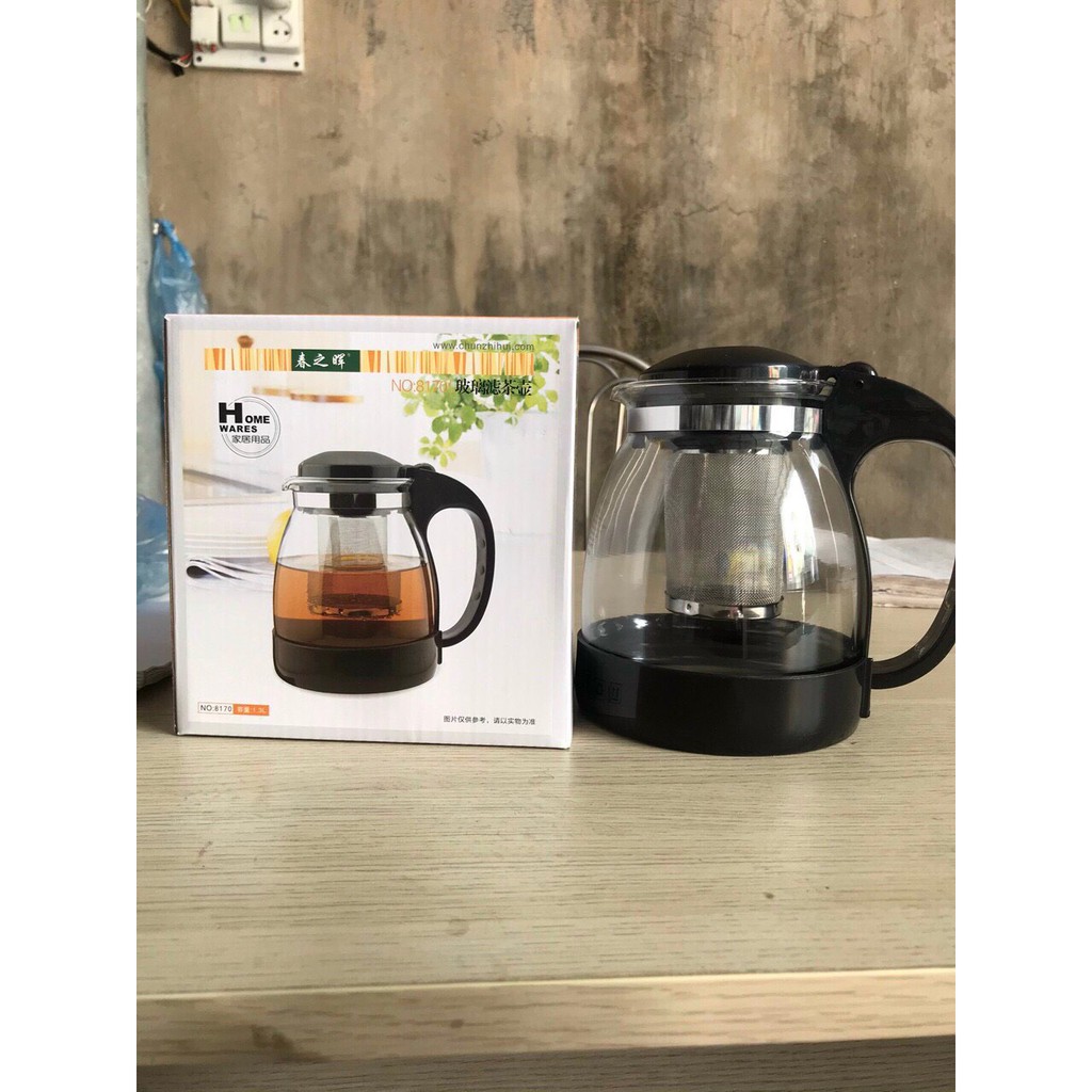 Bình trà thuỷ tinh có lõi lọc bã về bình to 1.5L