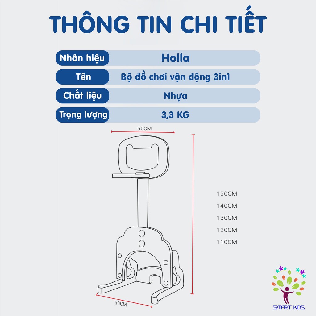 BỘ CẦU GÔN BÓNG RỔ LIÊN HOÀN 3IN1 HOLLA