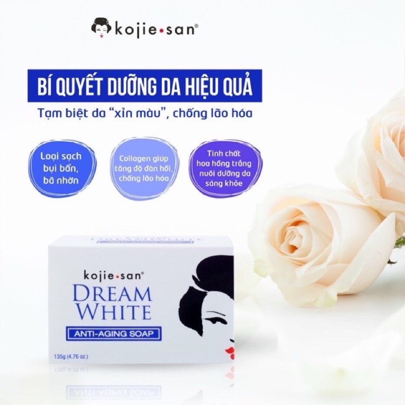 KojieSan Dream White 135g Xà bông tắm dưỡng trắng da