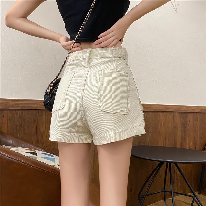 Quần Short Denim Ống Rộng Lưng Cao Thời Trang Dành Cho Nữ