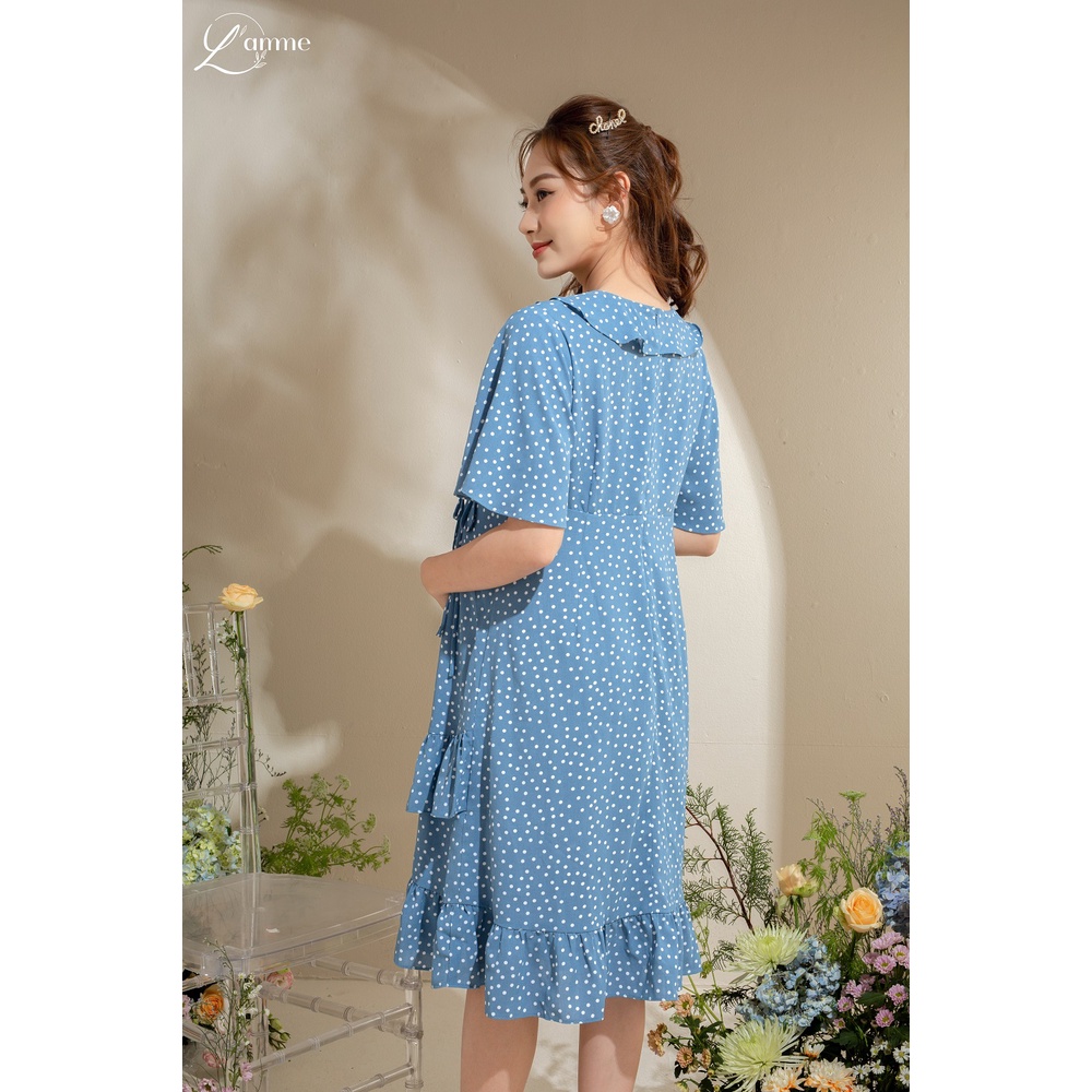 Đầm bầu Tini Dress chấm bi bèo cổ, kiểu dáng điệu đà thiết kế by LAMME