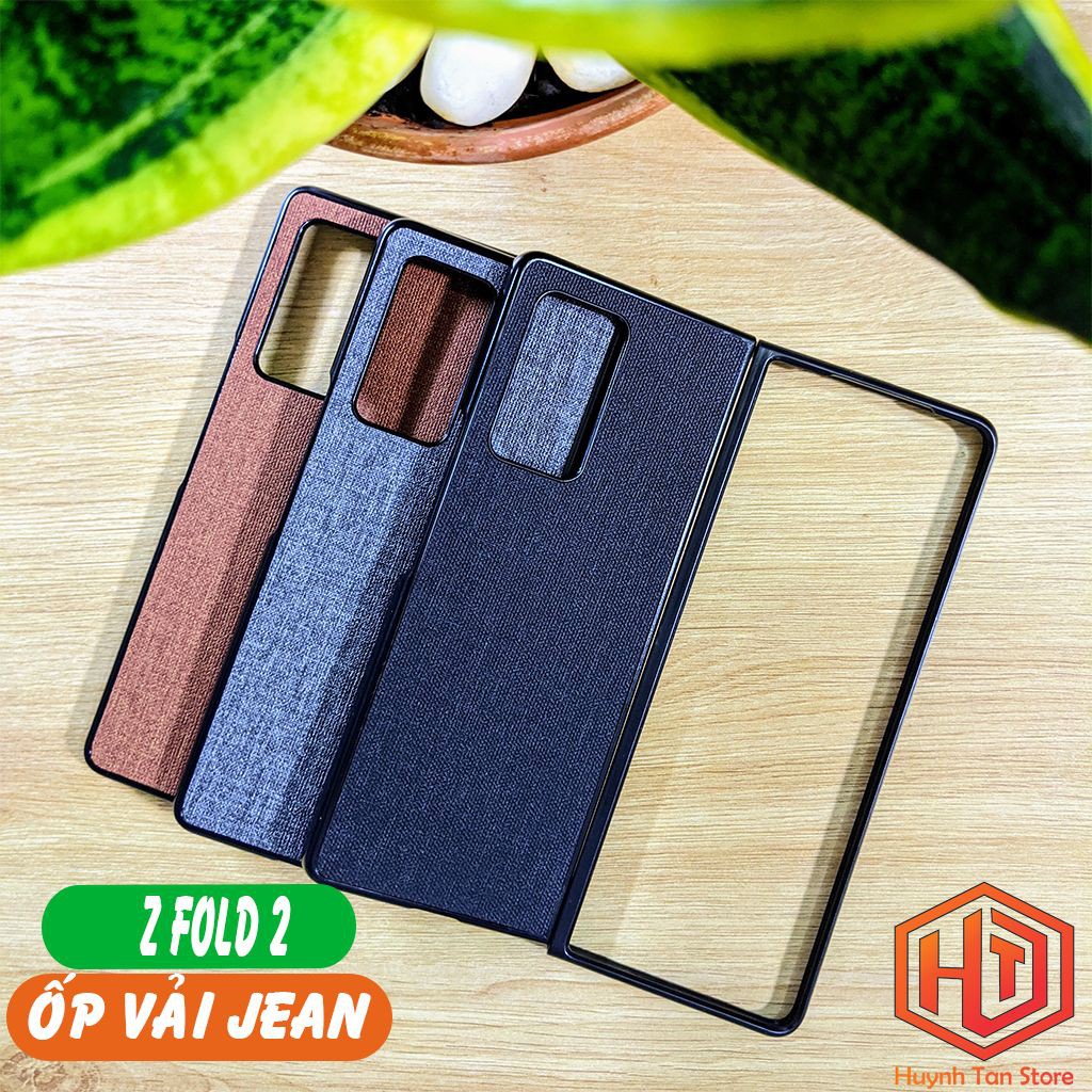 Ốp lưng samsung z fold 2 zfold 3 chống vân tay nhựa cứng viền đen giả vải JEAN 1 màu phụ kiện điện thoại huỳnh tân store