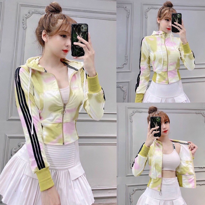 😆 LOẠI TỐT - GIÁ SỈ 😆 Áo Khoác Thun Nữ Form Lửng Bo Cao Dày Dặn Loang Màu Siêu Hot 2020 - Hàng Có Sẵn