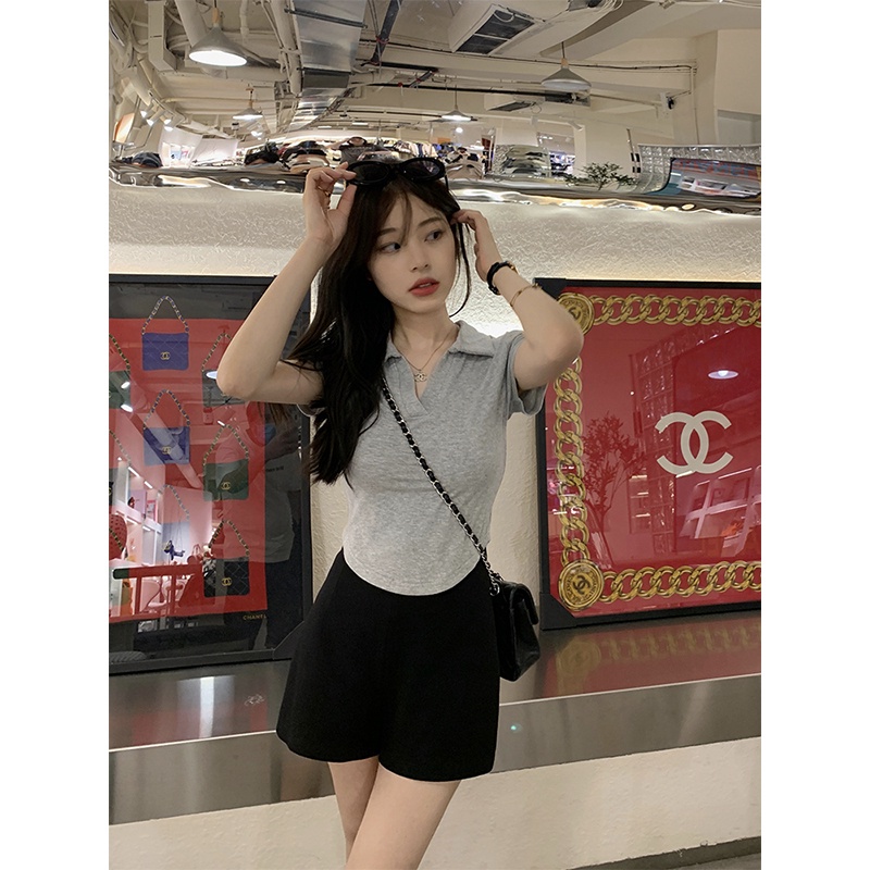 Áo Thun HIIXIIVI Tay Ngắn Cổ Tròn In Chữ Sunset Glow 2022 Phong Cách Hàn Quốc Thời Trang Mùa Hè Cho Nữ