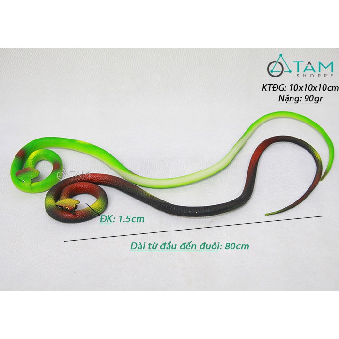 Con rắn hổ mang giả trang trí bằng cao su 80cm HLW-RAN-01
