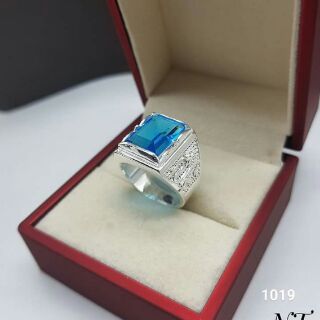Nhẫn bạc ta cho Nam mặt đá vuông