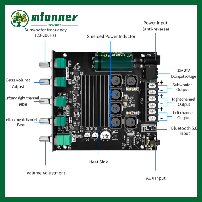 Bảng Mạch Khuếch Đại Âm Thanh Bluetooth 2.1 50W x 2 + 100w