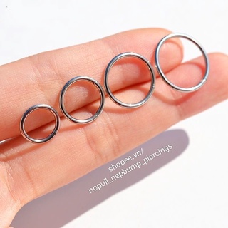 (1 chiếc) KHUYÊN TAI TRÒN - Thân dày 1.2mm - Khuyên tai, septum, môi, ... - Khuyên thép y tế không gỉ - Khuyên Tai Tròn