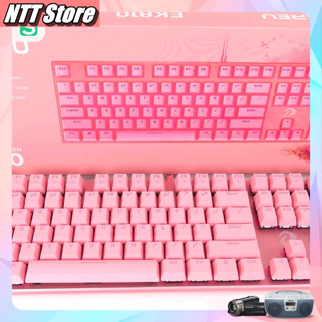 Bàn phím cơ Hồng DAREU EK810 chuyên Game Led Pink - Bảo hành 24th Chính Hãng - NTT Store
