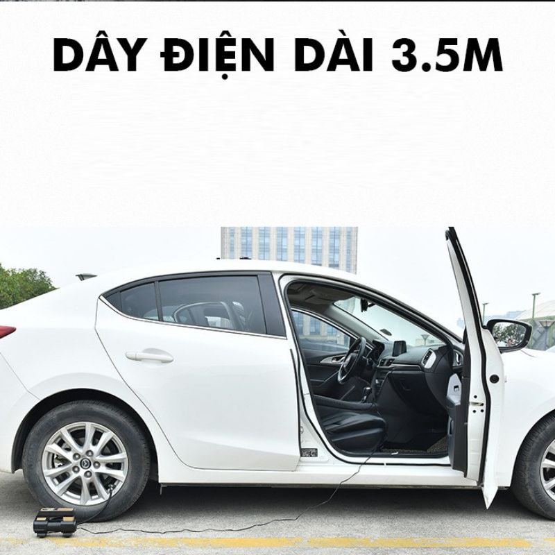 Bơm Ô Tô Xe Máy 12V Tích Hợp Đèn Pin ,Sử Dụng Điện Trên Tẩu Sạc