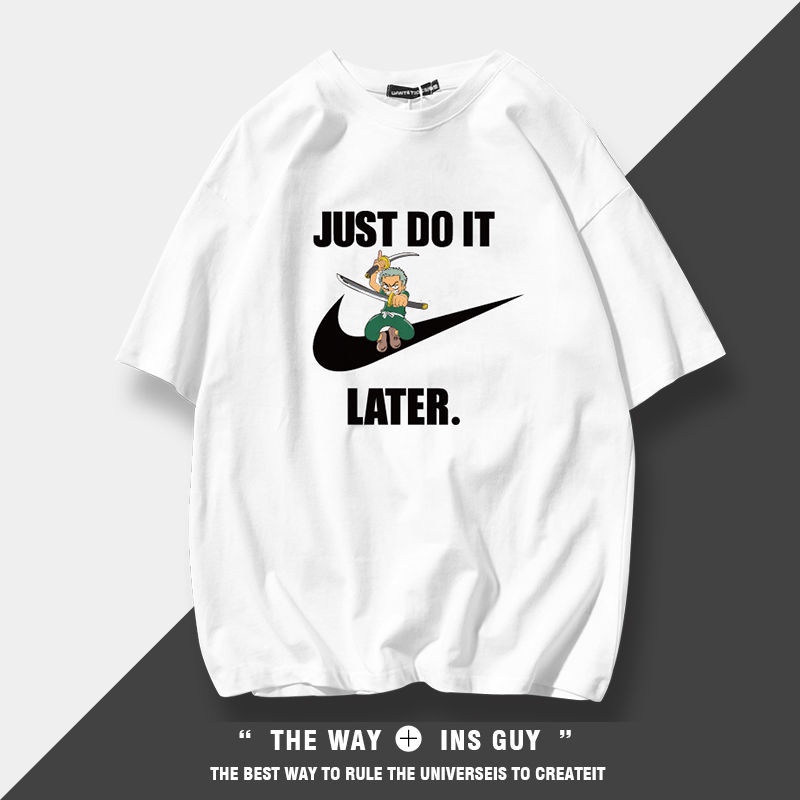 Áo Thun 100% Cotton Tay Ngắn Cổ Tròn Dáng Rộng In Họa Tiết Hoạt Hình Thời Trang Mùa Hè Cho Nam