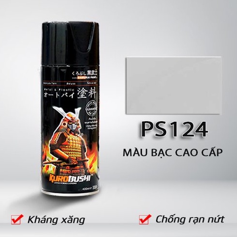 Sơn samurai màu bạc cao cấp PS124 làm mới đẹp xe bám tốt chống gỉ sét hàng chính hãng
