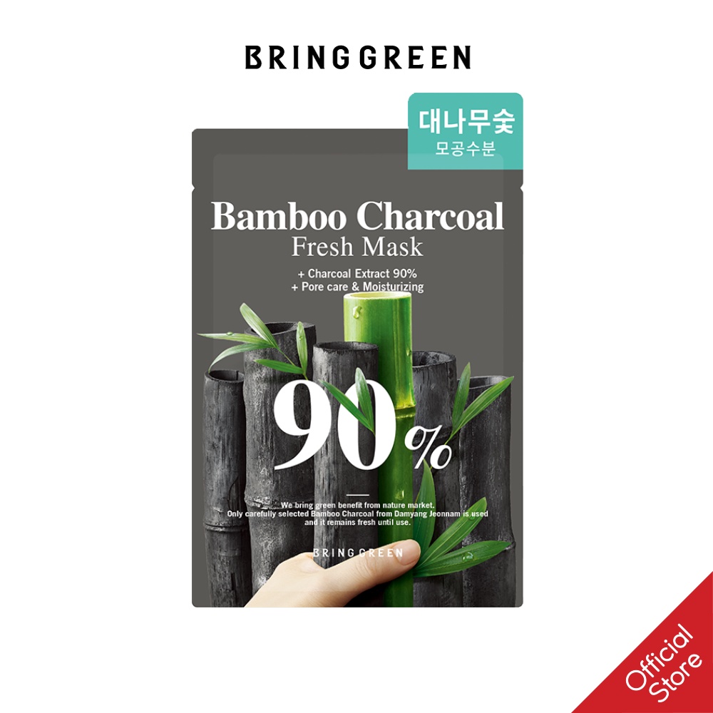 Mặt Nạ Than Tre Dưỡng Da Bring Green Charcoal 90% Fresh Mask 20g (10pcs)