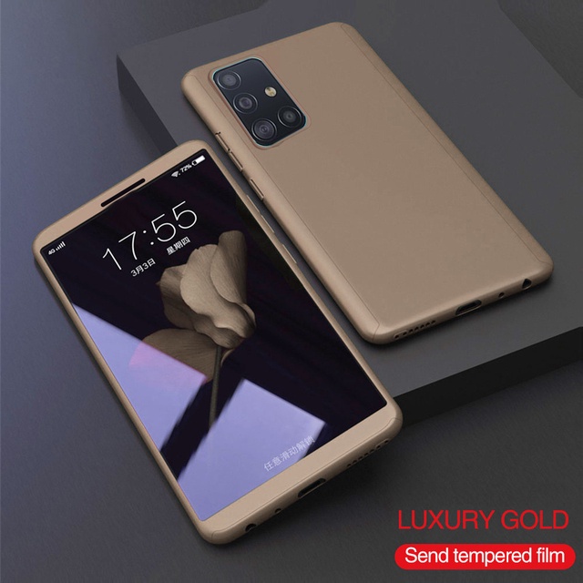 Ốp điện thoại cứng chống sốc + kính cường lực bảo vệ 360 độ cho Samsung Galaxy J6+ J6 J5 J4+ J4 J8 2018 J7 J5 Pro