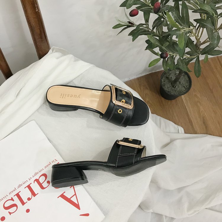 Xăng đan Nữ Đế Thấp Mũi Tròn Trang Trí Thời Trang