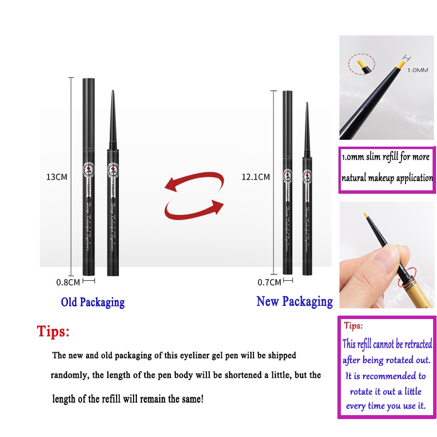 2in1 Sivanna Colors Long Wear Gel Eyeliner Pen siêu lì 24h không lem không trôi