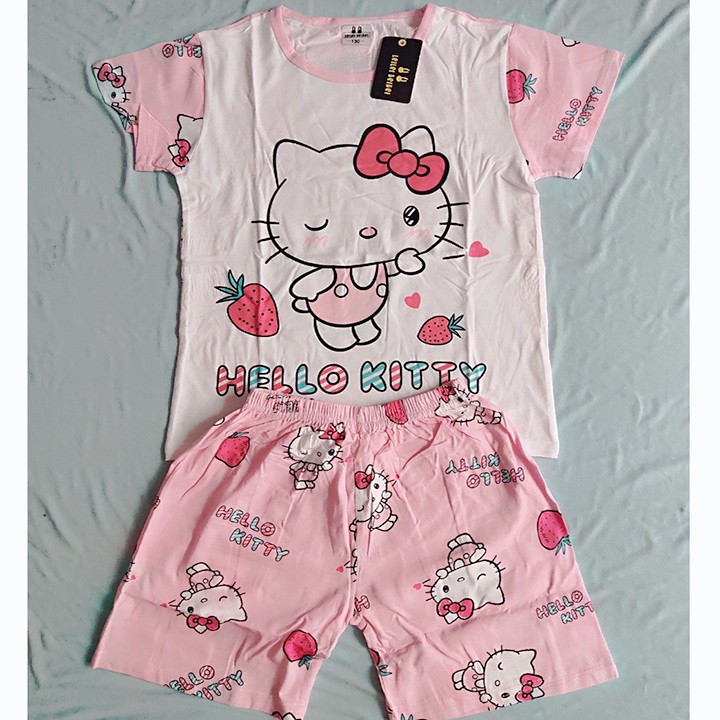 Bộ mặc nhà Lei lei cho bé gái chất thun cotton mềm mát B127
