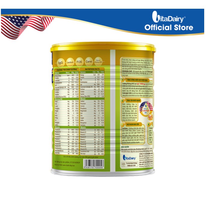 Sữa bột COLOSBABY GOLD 1+ 800G
